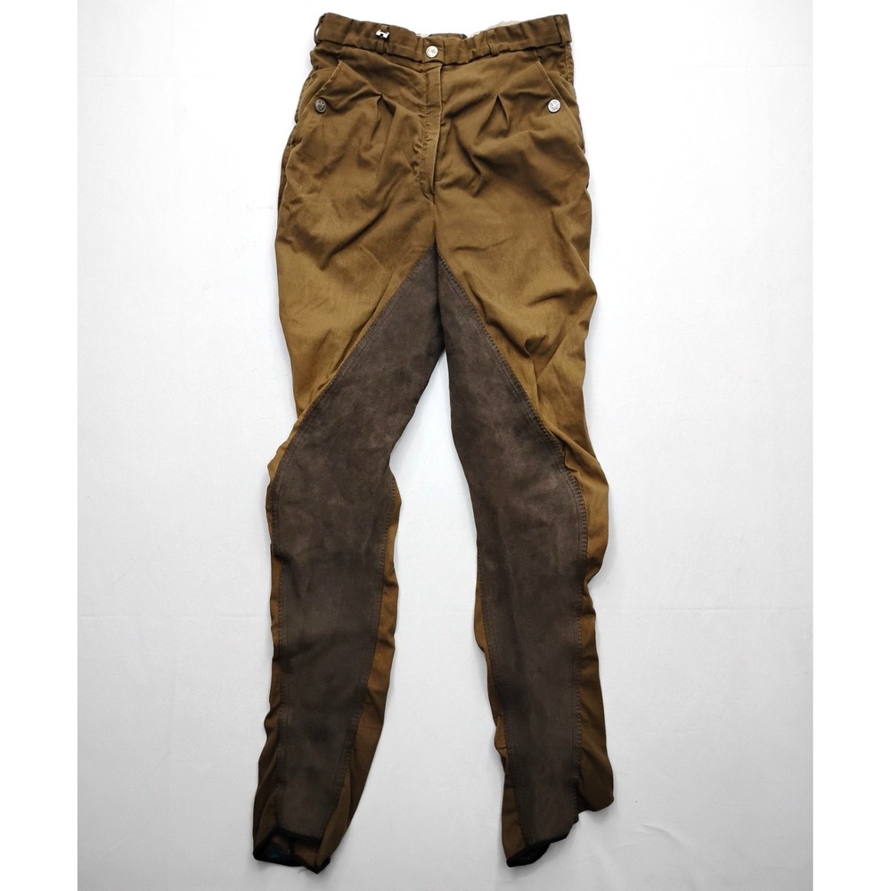Pikeur Riding Breeches Pants Womens 30L Full Seat Germany Brown Leather (26x29)